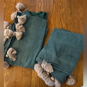 Anthropologie Teal and Mauve Curtain Panels